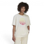 Trade Sports model wearing an Adidas chalk white cotton boyfriend t-shirt with a circular Sunday Vibes graphic print