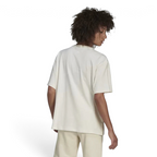 Trade Sports Adidas women's boyfriend t-shirt in chalk white cotton jersey, back view on a model