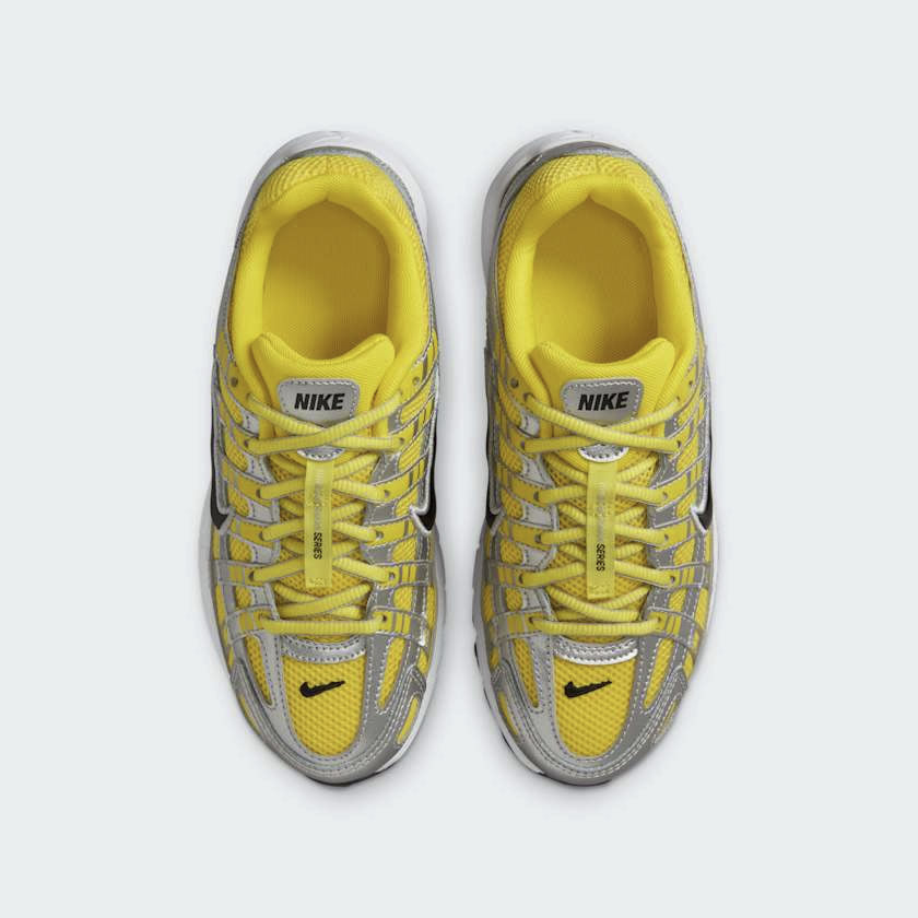Nike P-6000 Juniors Trainers HV5064-701 top view showing lace-up design and padded tongue