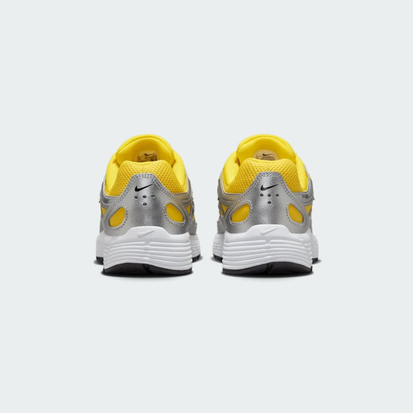 Nike P-6000 Juniors Trainers HV5064-701 back view showing heel structure and Swoosh detailing