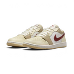 Air Jordan 1 Low White Leather Trainers HV6530-100 angled view showing clean panel construction and iconic silhouette