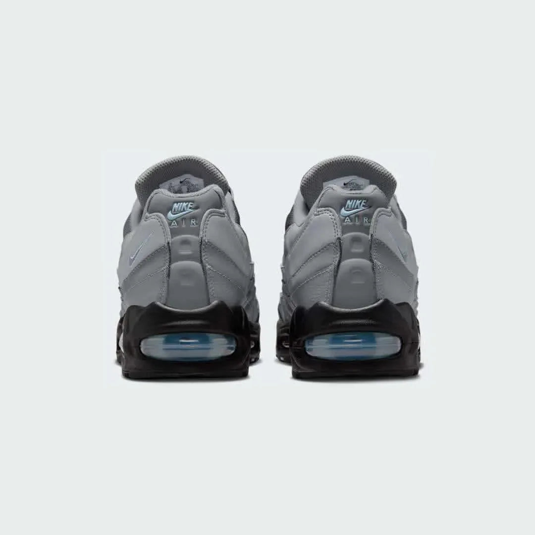 Rear view of the Nike Air Max 95 OG Men's running shoes, focusing on the prominent heel counter and Nike Air branding.