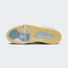 View of the outsole of the Jordan Flight Court Men's white sneakers, showing the durable rubber sole and traction pattern.