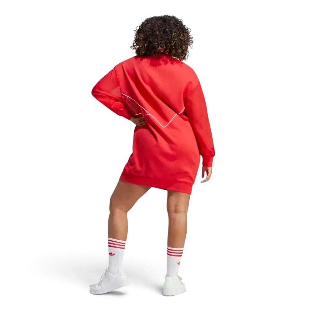 Adidas Archival Oversize Long Sleeve Dress Women's Red IC5383 Secondary image