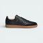 Side profile of the adidas Samba OG Made In Italy in Core Black, showing the premium Italian leather texture and the iconic white 3-Stripes.