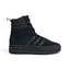 Showcases the high-velocity aesthetic of the triple-stacked rubber platform sole and the premium depth of the matte black textures.