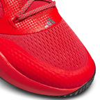 Close-up of the forefoot area, highlighting the durable synthetic texture and the secure lockdown lacing.