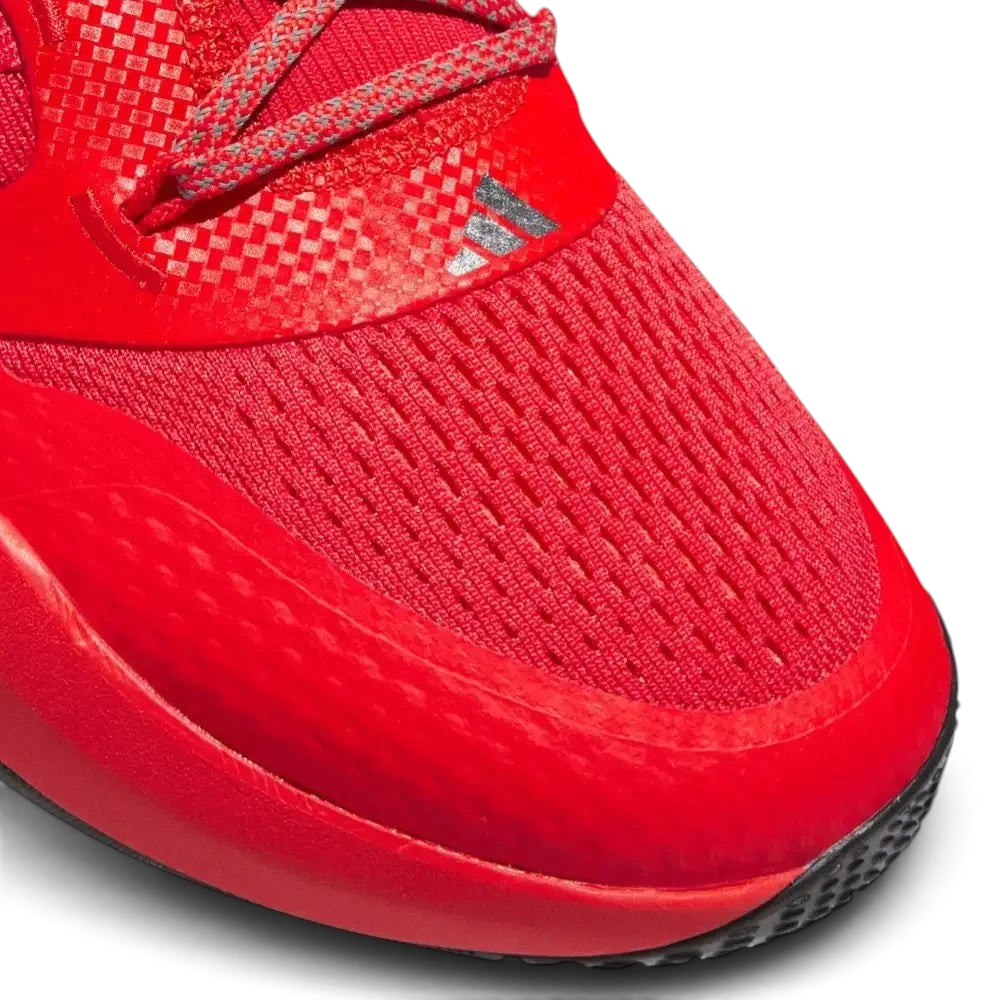 Close-up of the forefoot area, highlighting the durable synthetic texture and the secure lockdown lacing.