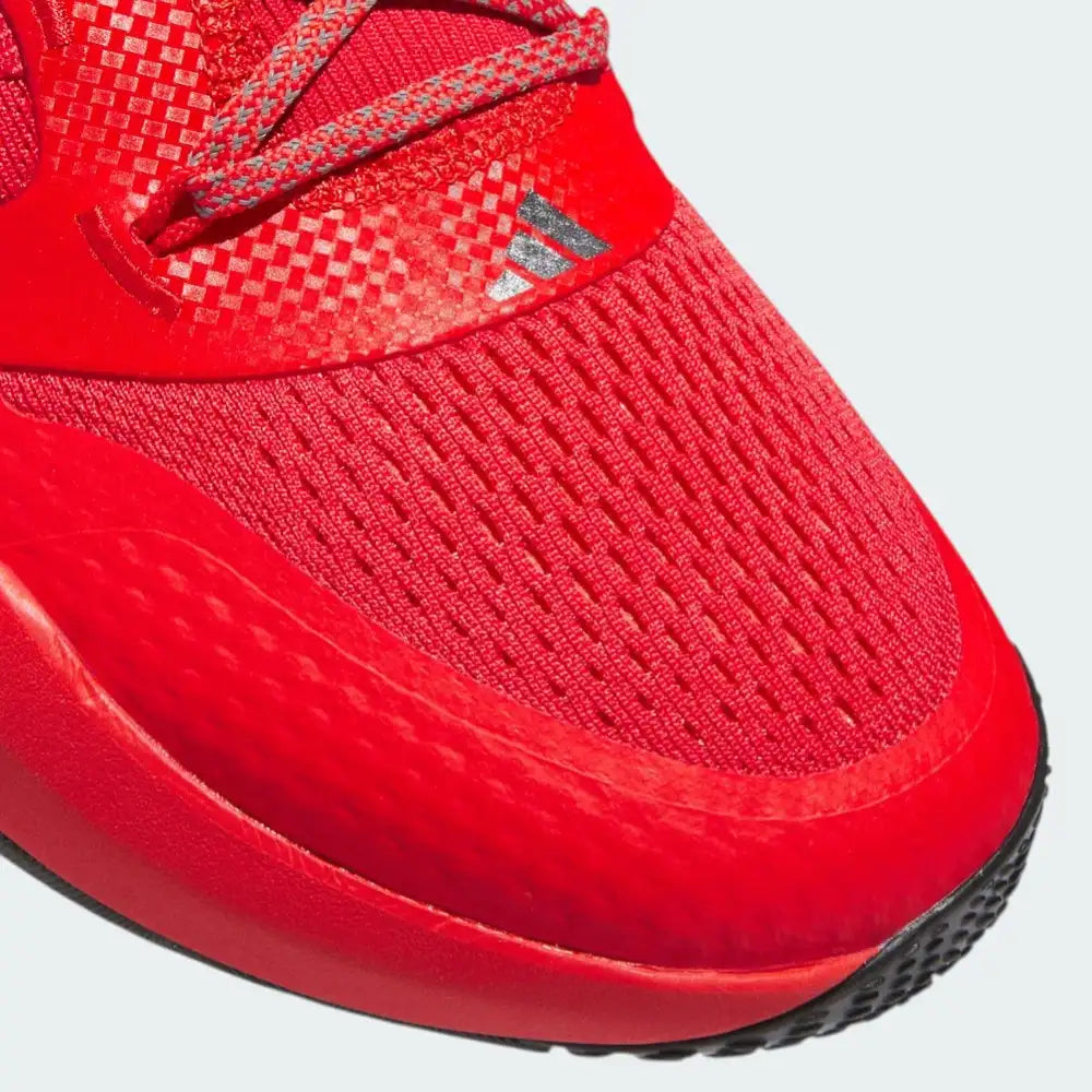 Close-up of the forefoot area, highlighting the durable synthetic texture and the secure lockdown lacing.