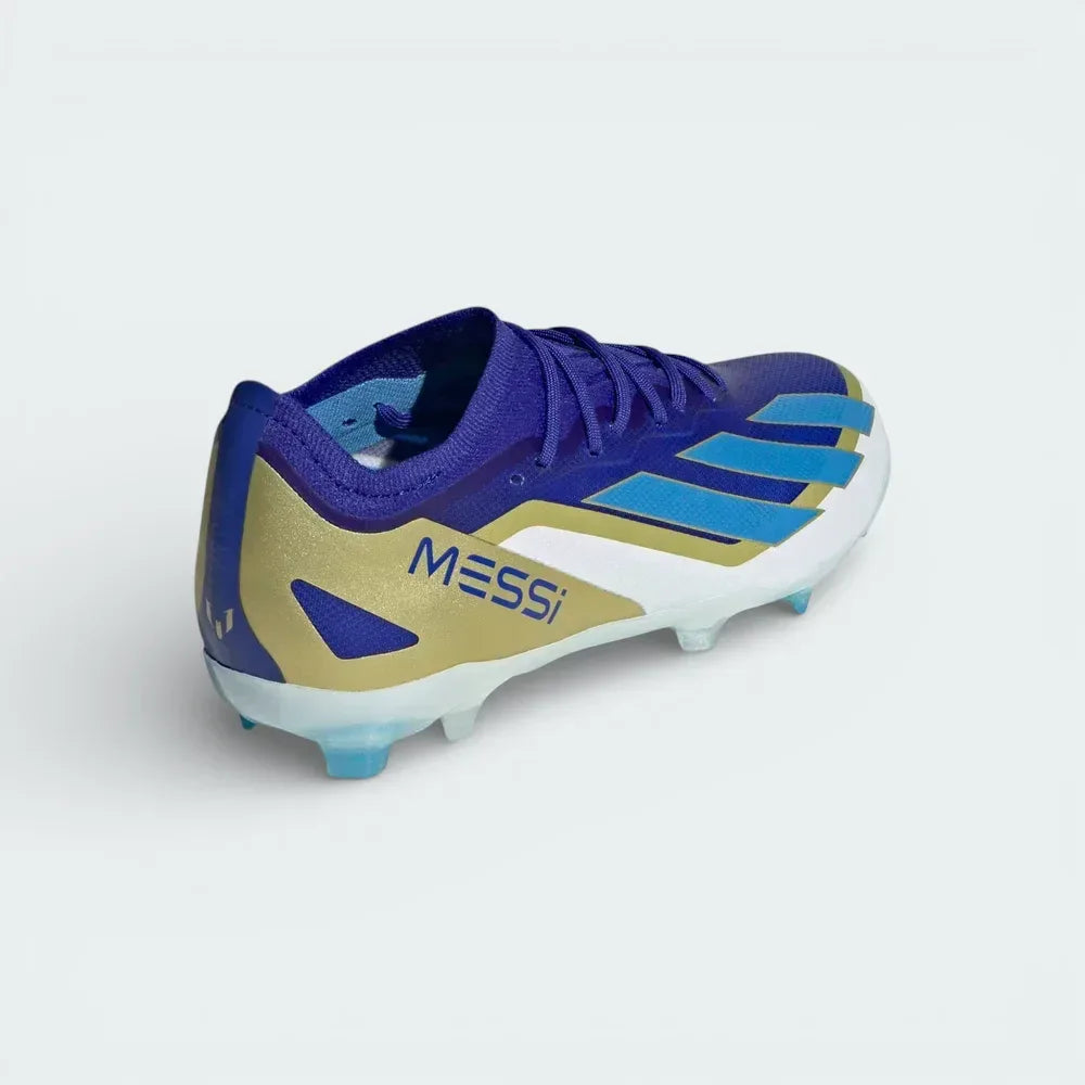 Rear view focusing on the Adidas PRIMEKNIT collar and the structured heel counter, providing a glimpse of the textile lining.