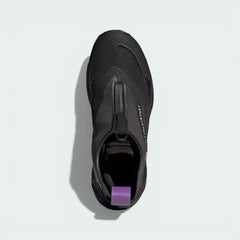 Top-down view of the hiking shoes, highlighting the speed lacing system, the soft rip-stop upper, and the dual-branded Stella McCartney and Terrex logos.