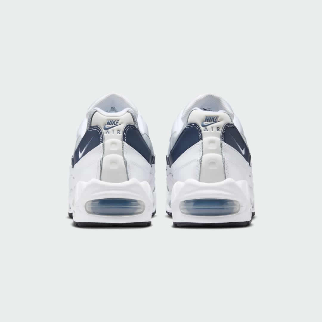 Rear view of the Nike Air Max 95 OG Men's running shoes, focusing on the prominent heel counter and Nike Air branding.