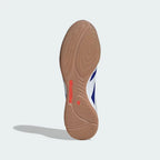 View of the indoor rubber outsole, showing the flat, non-marking traction pattern designed for maximum grip on court surfaces.