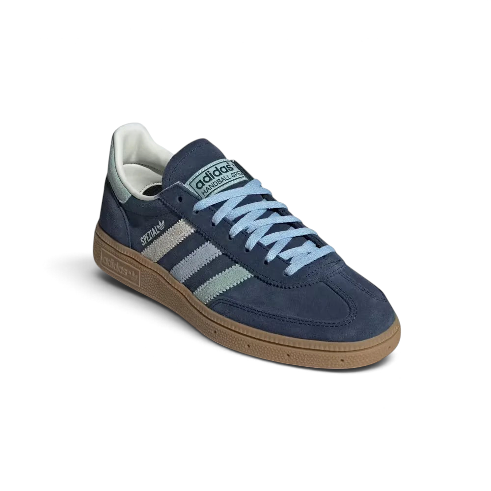 Angle View Showing the Side: Emphasizing the T-toe overlay and the vibrant green-on-navy colour blocking.