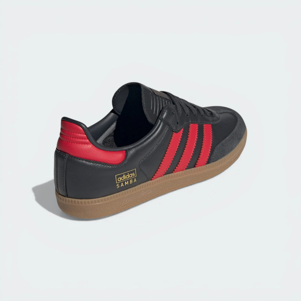 Focusing on the Better Scarlet heel tab and the seamless transition into the gum outsole.