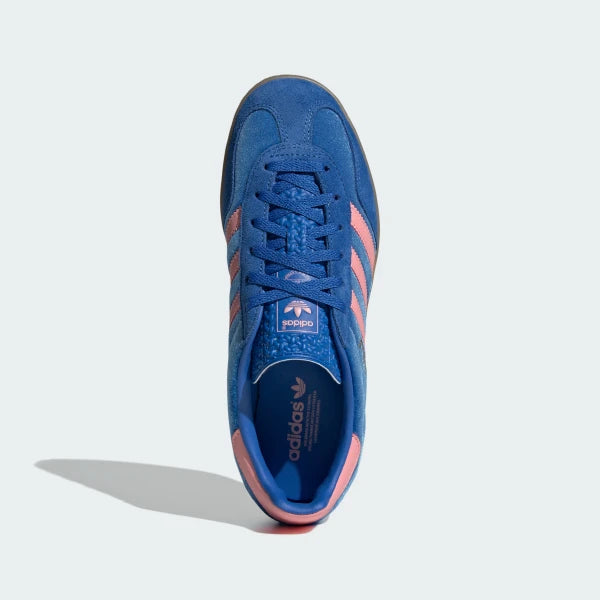 Top-Down View of Pair: Looking down at the velvet lacing system and the iconic Adidas Trefoil branding on the tongue.