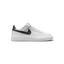 Nike Air Force 1 Low EasyOn Kids' trainers in white leather with a black Swoosh, side profile showing classic upper and EasyOn entry system.