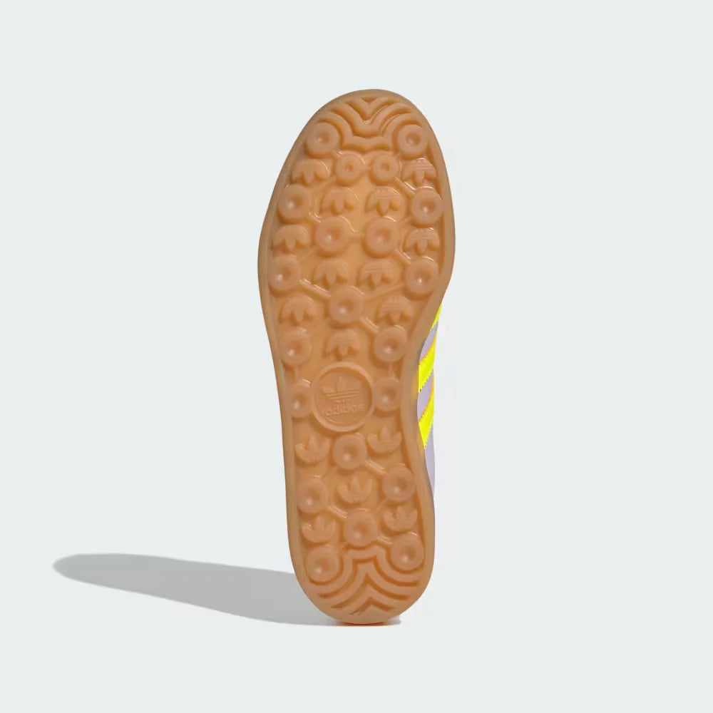 Outsole View: The classic "Indoor" traction pattern on the gum rubber, showcasing the semi-translucent, honey-coloured finish.