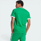 Rear view of the t-shirt, showing the clean, solid green finish and the structured stitching across the shoulders.