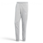 Overhead view of the joggers laid flat, highlighting the elastic waistband, drawcords, and the embroidered Trefoil logo.