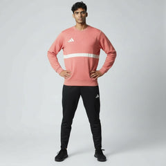 Adidas Handball Goalkeeper Long Sleeve Jersey Men's in pink and white, front view showing the long sleeves, crew neck collar, and Adidas logo on the chest.