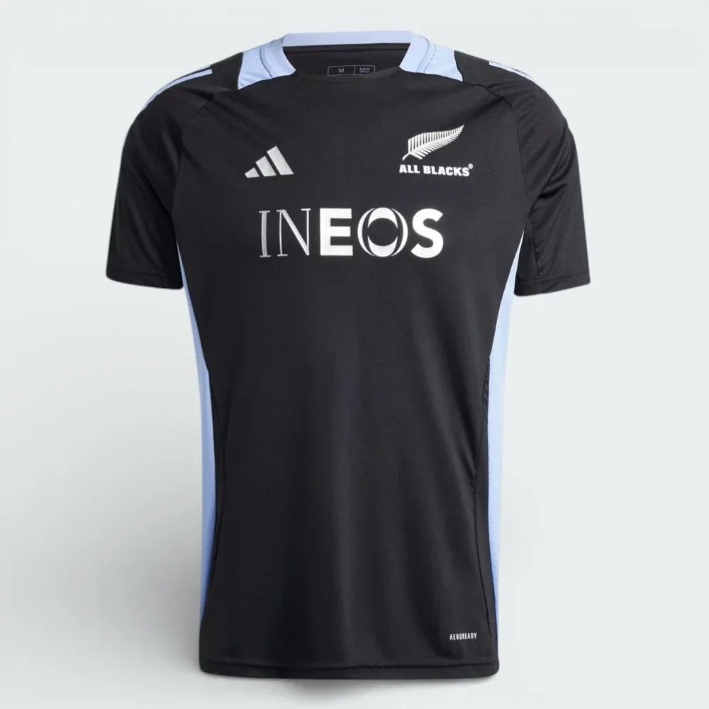 Overhead view of the t-shirt laid flat, highlighting the Silver Fern crest and the clean crewneck construction.