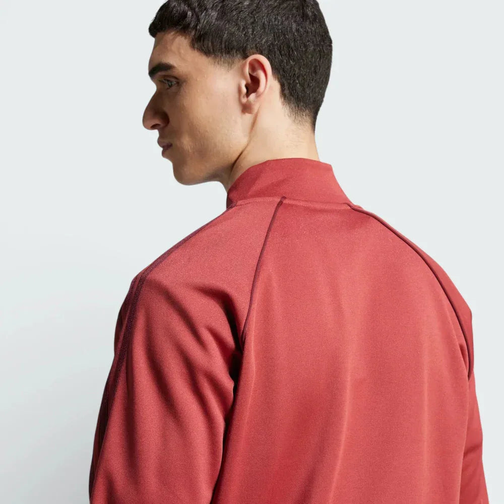 Rear view of the track jacket, showcasing the clean, minimalist back and the continuous 3-Stripes design on the shoulders.