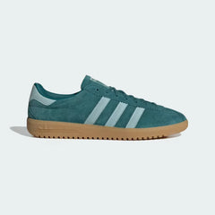 The Mystery Green BRMD, highlighting the Tactile Green 3-Stripes and the slim '80s terrace silhouette.