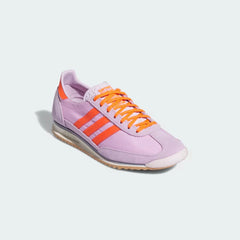 Angle View Showing the Side: Emphasising the contrast between the lavender nylon and the premium suede toe-box overlays.