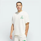Front profile of the Ivory Kareem Abdul-Jabbar tee, showcasing the relaxed drop-shoulder design and the loose-fit silhouette.