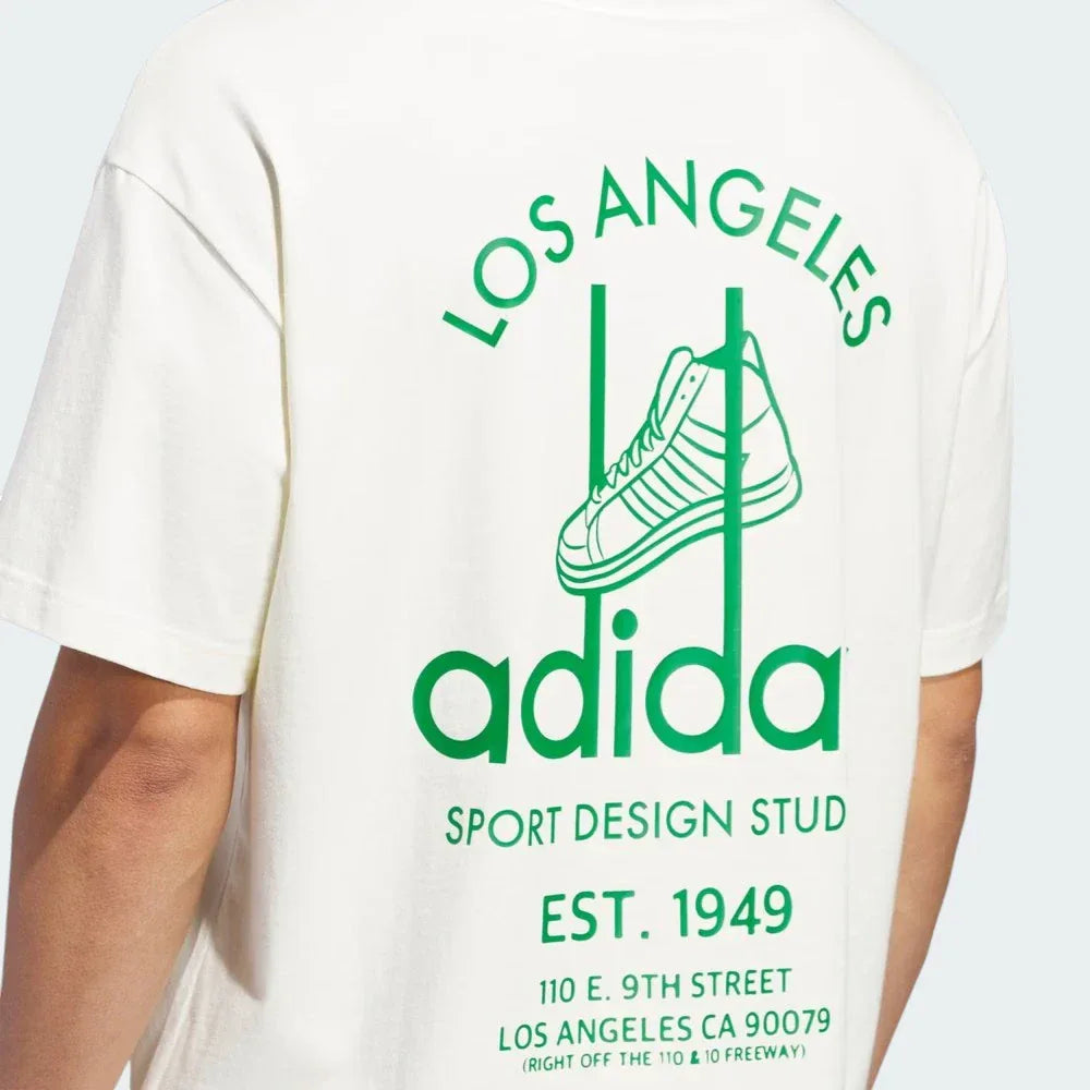 Rear view of the t-shirt, highlighting the clean, minimalist back and the high-quality stitching at the hem.
