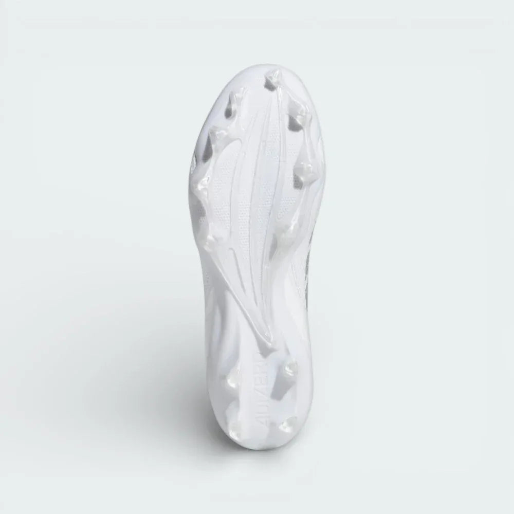 View of the synthetic cleated outsole, showcasing the specialized stud pattern designed for explosive energy return and turf grip.