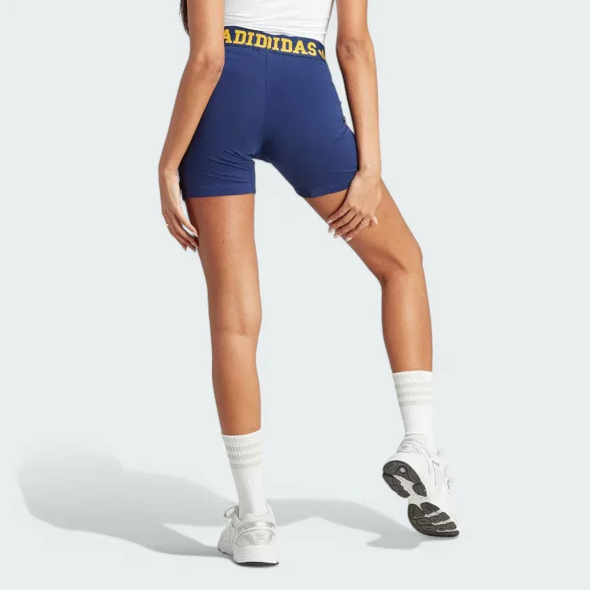 adidas Booty Shorts Women's IL2421 back view highlighting high-rise cut and contoured design