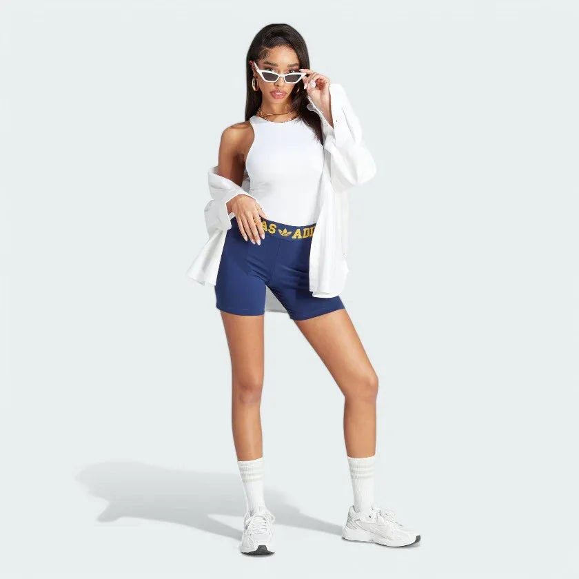 adidas Booty Shorts Women's IL2421 worn standing showing fit and sporty look