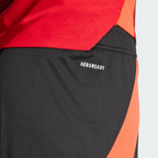 Showing the breathable interlock weave and the printed AEROREADY branding.