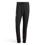 Clean overhead studio layout of the track pants displaying the elasticated drawcord waistband, front pressed seams, and tapered legs.
