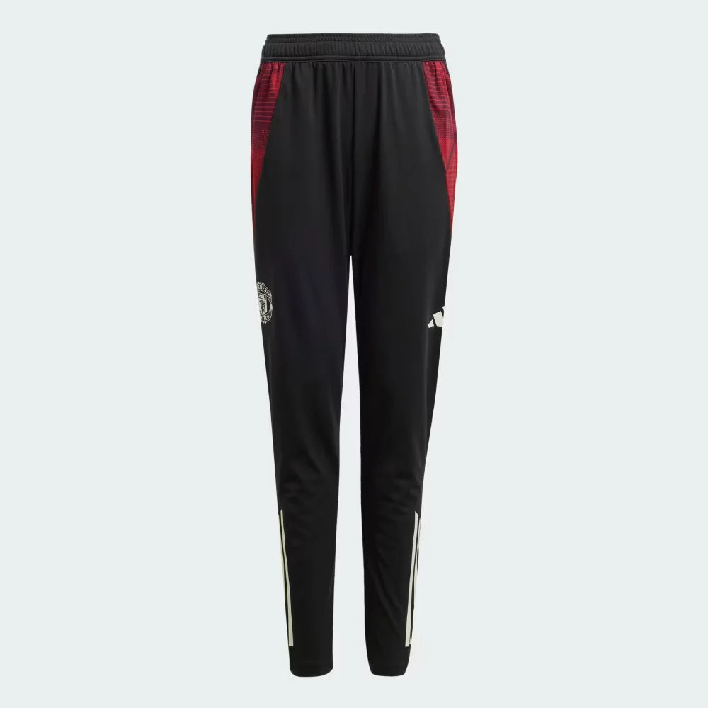 Top-down view of the training bottoms laid flat, showcasing the elasticated drawcord waist and the smooth interlock fabric.