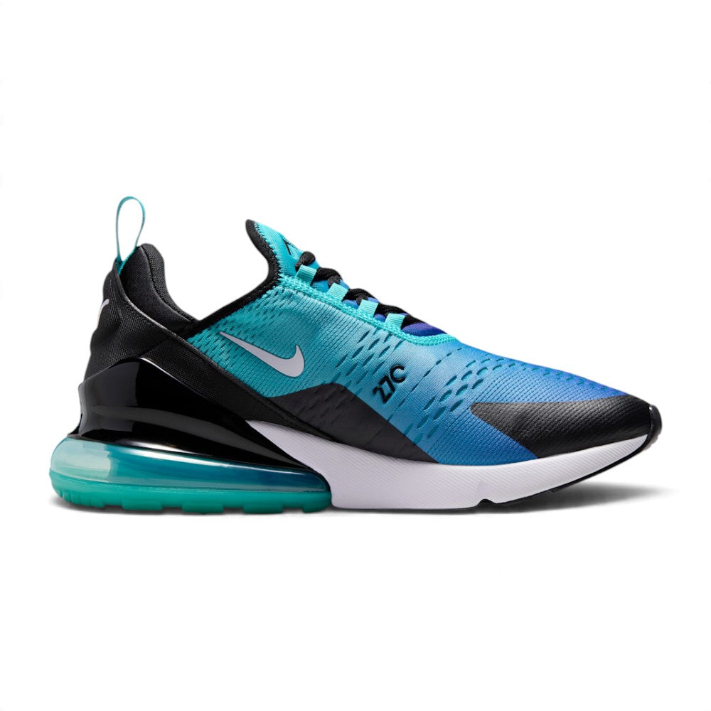 Inside view of the shoes showing the mesh upper and large bubble to the rear