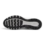 Displays the full-length black and grey rubber outsole, showcasing the multi-pod waffle traction pattern, grooved forefoot flex channels, debossed Nike branding, and high-abrasion heel rubber pods.