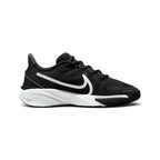 Black athletic shoe on a white background