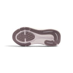 Full-length bottom profile showing the light violet rubber outsole, highlighting the durable waffle-inspired traction pods and forefoot flex grooves designed for natural children's foot movement.
