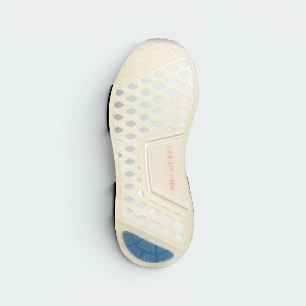 Displays the technical grid rubber outsole pattern designed for unreal multi-directional street grip.