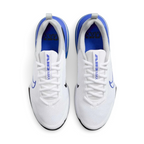 Top-down view of a pair of Nike Air Max Alpha Training Shoes Men's in white, highlighting their sturdy silhouette and lace-up closure.