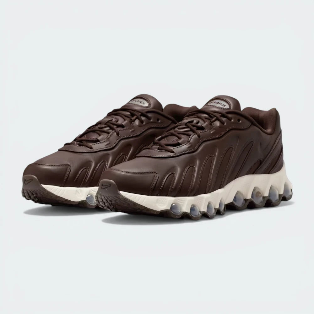 Angle View Showing Both Pair Side by Side: Emphasising the rich, monochromatic brown colour and the futuristic, condensed Air tech.