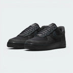 Emphasising the legendary, chunky court stance and the professional harmony of the monochromatic grey-on-black textured panels.
