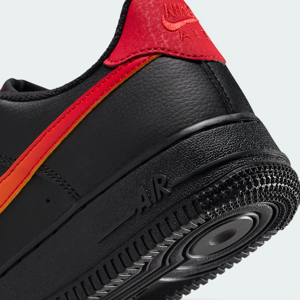 Highlights the "unreal" clean finish where the thick rubber sole unit bonds securely to the upper, stamped proudly with tonal "AIR" branding.