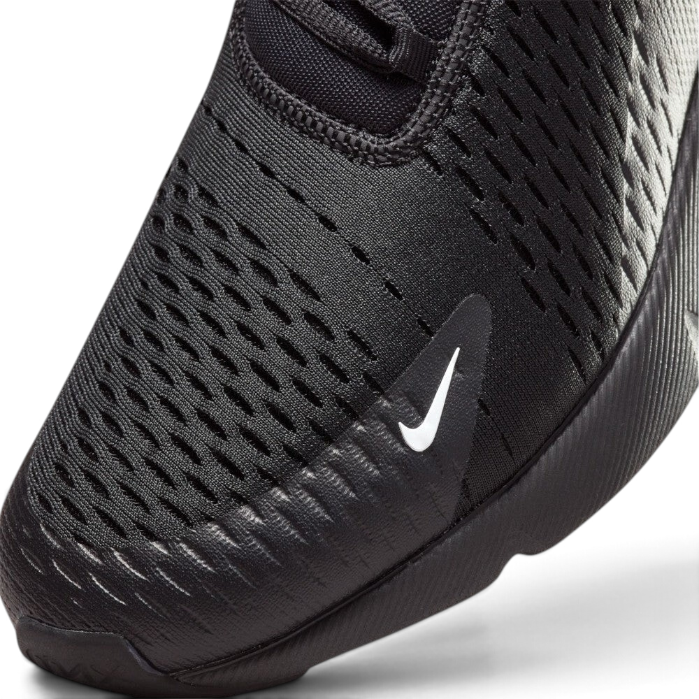 Details the micro-precision of the open-cell mesh upper, showing the seamless synthetic toe mudguard guard and the neat tracking of the white mini-Swoosh on the toe.