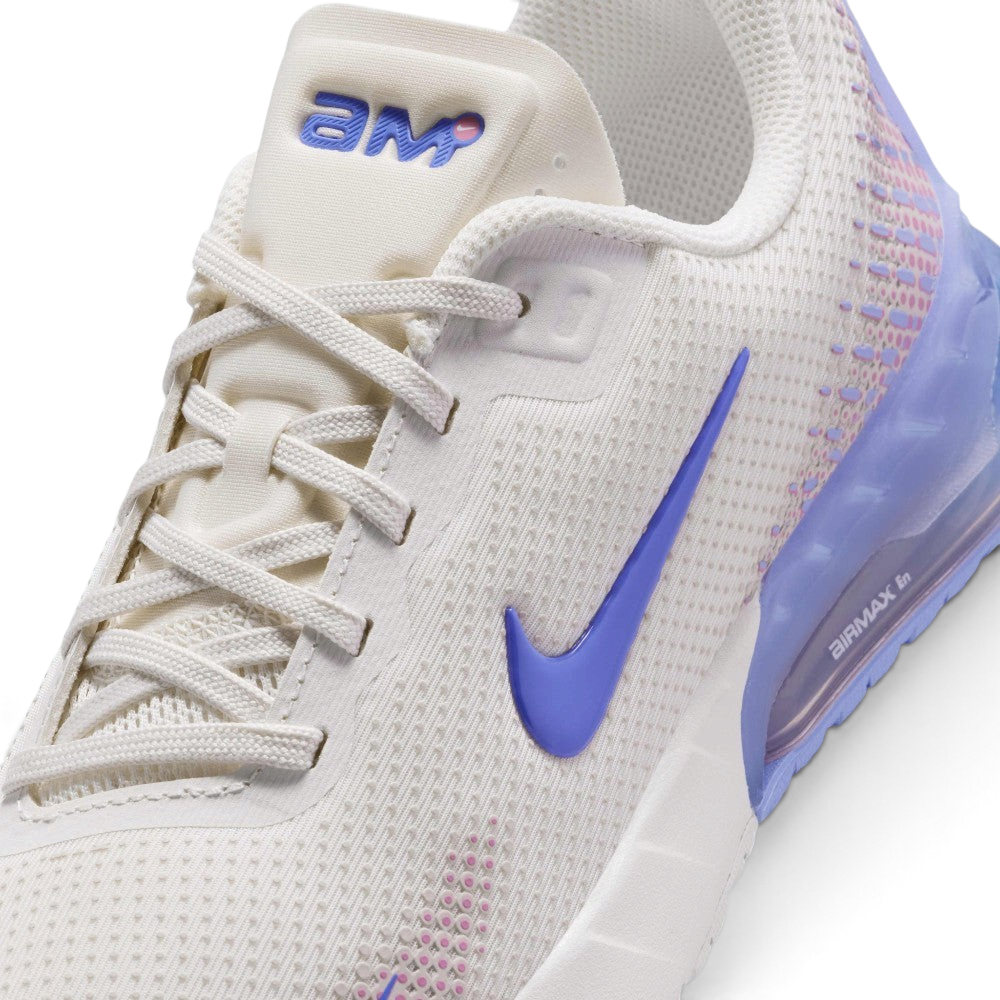 Details the micro-precision of the open-cell Phantom mesh upper, showing the subtle Silt Red dot graphics on the toe cap and the neat tracking of the laces across the "AM" logo-stamped tongue.