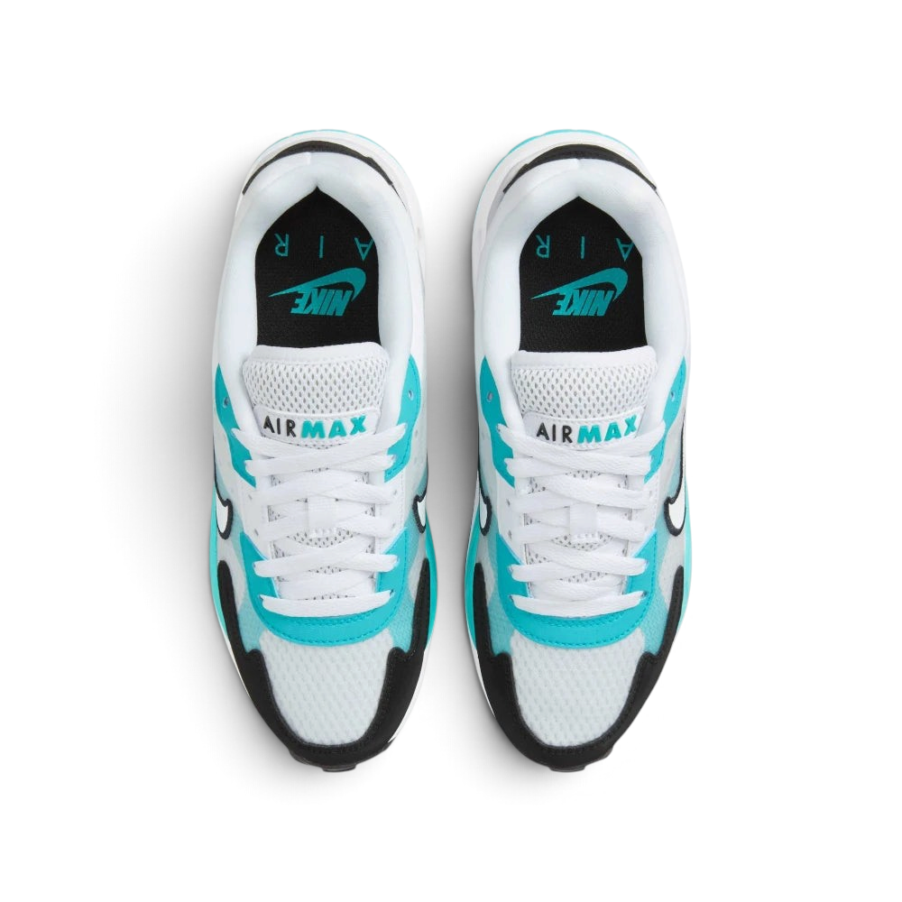 Focuses on the locked-in traditional lacing layout, displaying the perfect symmetry of the white mesh tongue, the textile eyelet bands, and the airy mesh guarding the front toe box area.