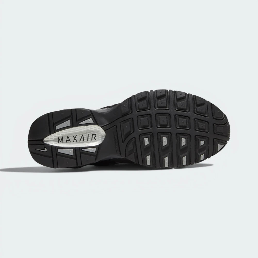 Displays the technical waffle-inspired rubber tread designed for unreal multi-surface grip.